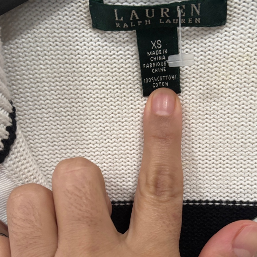 Lauren Ralph Lauren Black and White Cotton Top - Picture 3 of 5